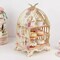 3 Tier White Peach Birdcage Cardboard Cupcake Stand Floral Print Party Events